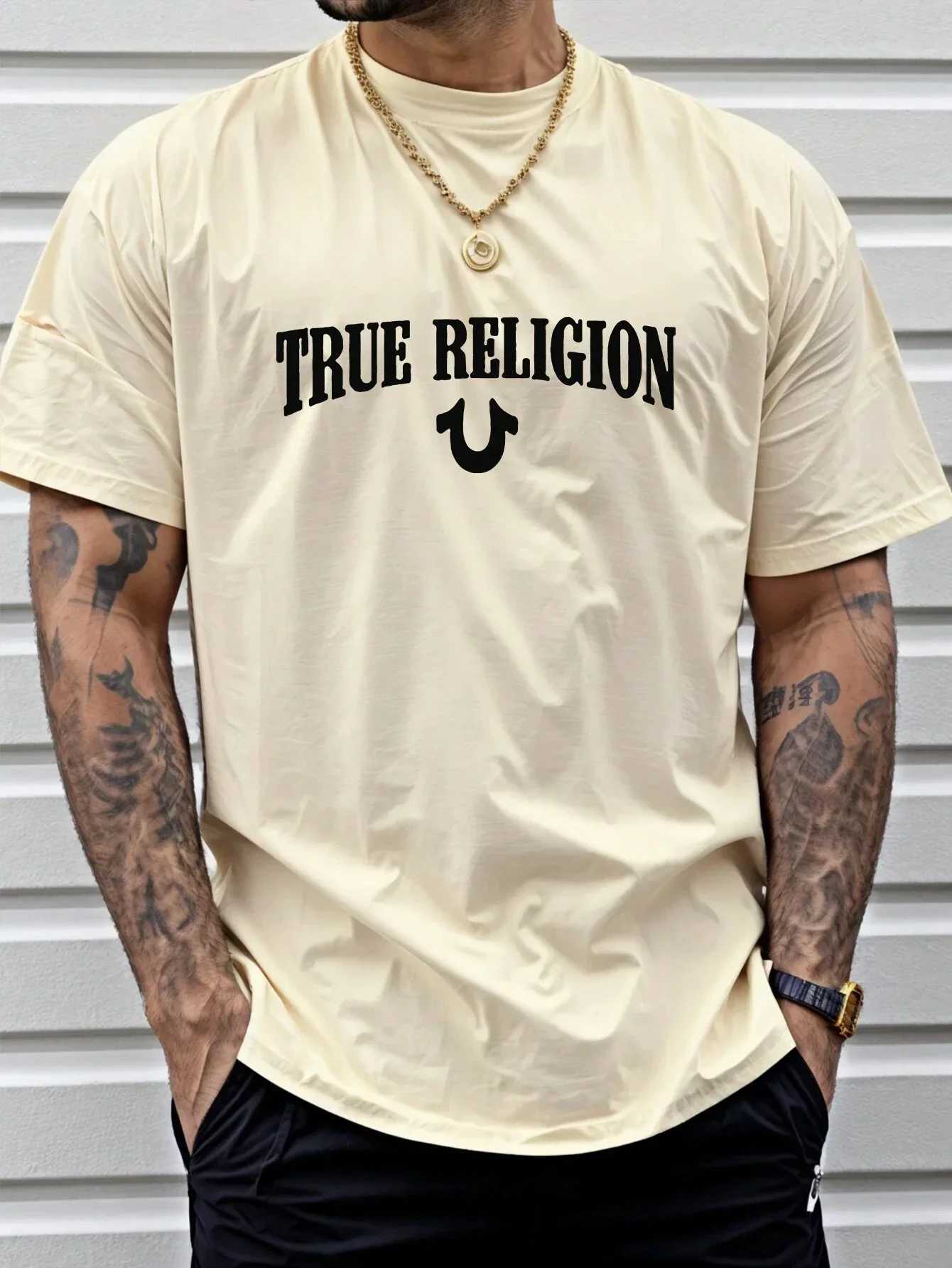 Men Cotton T-shirt Luxury Brand Fashion Big Size Top Casual Short SLeeve Streetwear Classic Print New Arrival TeeT250318