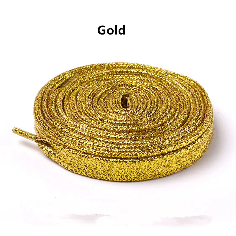 25 Colors Shiny Gold and Silver Colorful Bright Shoelaces 60180 cm Sneaker Sport Shoes Laces Bootlaces Shoe laces Strings 250318