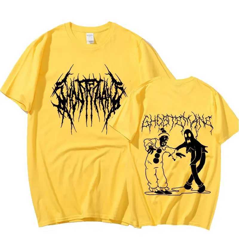 Ghostemane double-sided printed T-shirt mens 100% pure cotton fashionable hip-hop metal gothic rock T-shirt oversized loose streetwearT250318
