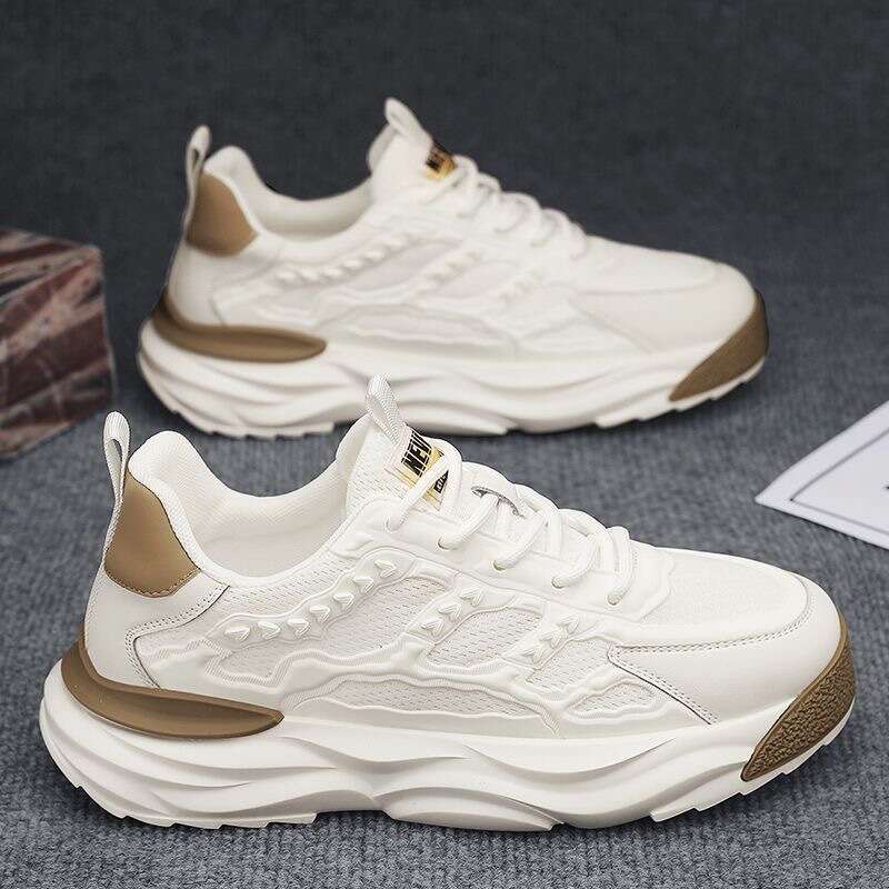 Versatile Fashion Dad New 2025 Summer Trend Increase Thick Sole Men's Breathable Mesh Casual Sports Shoes