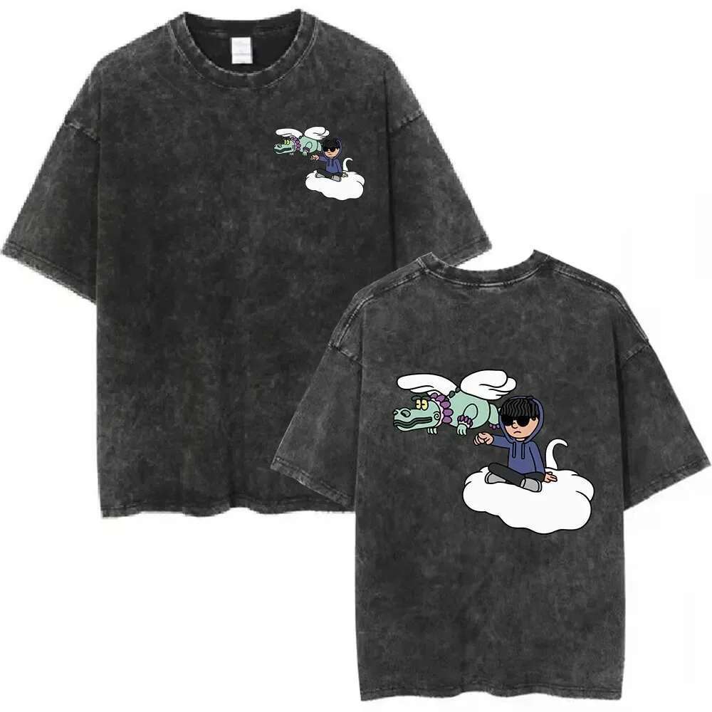 Natanael Cano Nata Montana Retro Washed T-shirt Amor Tumbado Short Sleeve Men's Fashion Casual Cotton Comfortable T-shirt