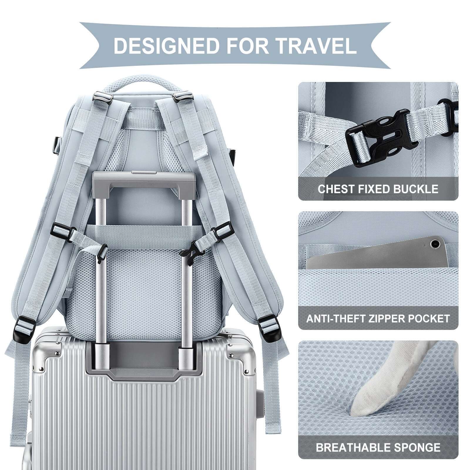 40X20x25 Ryanair, Travel For Women Men, Personal Item Carry On Backpack, Business Weekender Laptop Backpack