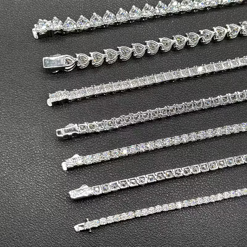 2024 New Design Tennis Chain Moissanite VVS Tennis Chain Hip Hop Jewelry Mossanite Necklace