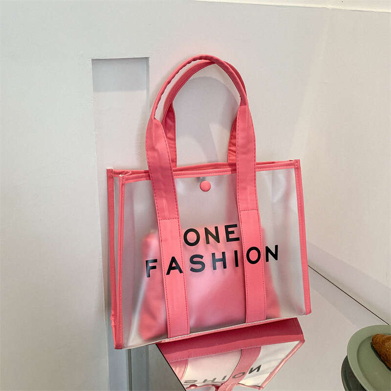 PVC large women's summer fashion tote 2023 new trendy color beach waterproof baozi mother bag