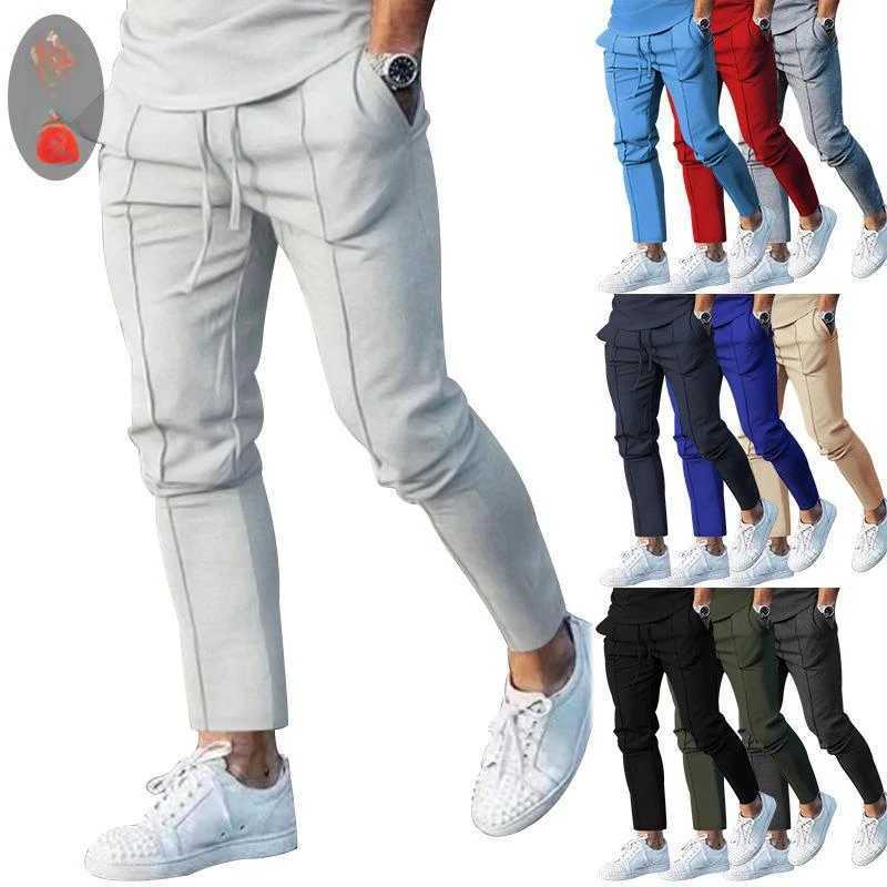 Autumn Casual Pants High Street Pants Solid Color Slim Fit Car Folding Mens Casual Pants W250318