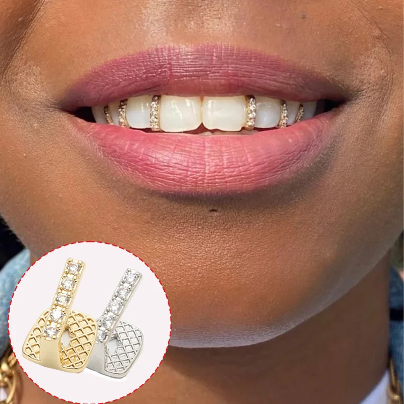 3pairs/3pcs Teeth Diamond Hip Hop Silver Gold Plated Tooth Jewelry kit Crystal Decoration Teeth Shiny Caps 250226