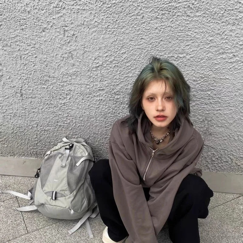 Streetwear Vintage Fashion Backpacks Casual Trendy Y2k Aesthetic Students Schoolbags Japanese Women Grunge All Match Rucksacks 250318