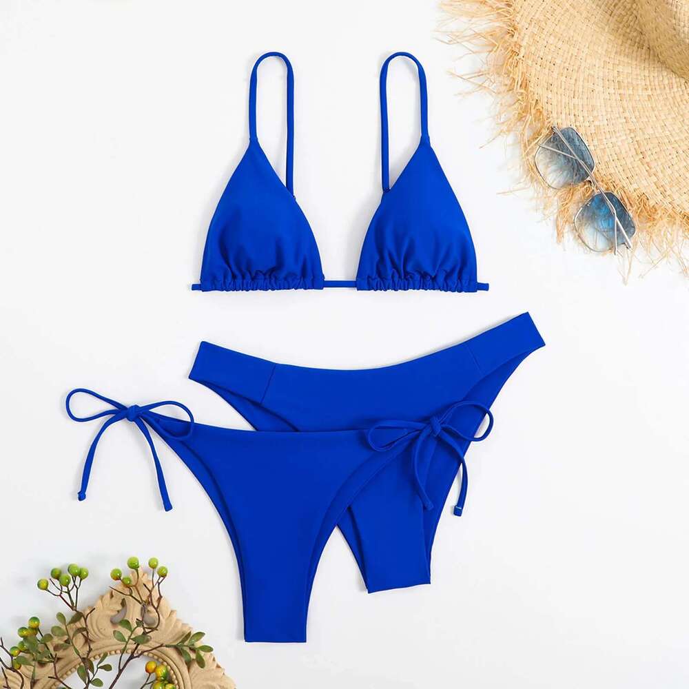 Summer Sexy Red 3-Piece Women's Swimsuit 2025 New Women's Micro Brazilian Bikini Set Women's Beach Swimsuit Swumwear Bikini