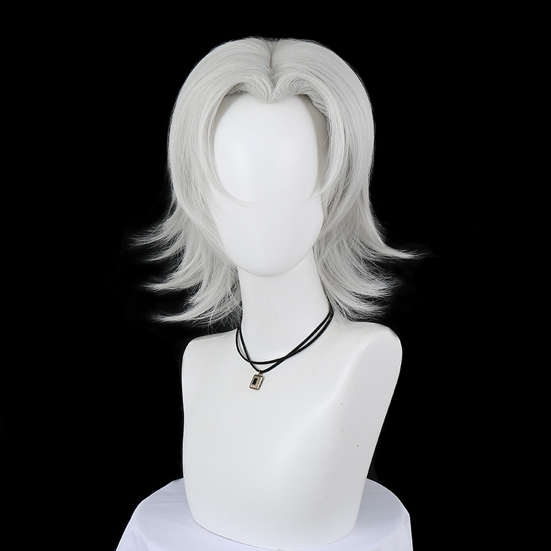 Kano Family Teacher HITMAN REBO Prison Temple Hayabusa Cosplay Wig Simulation Scalp Top Sier Gray Upturned