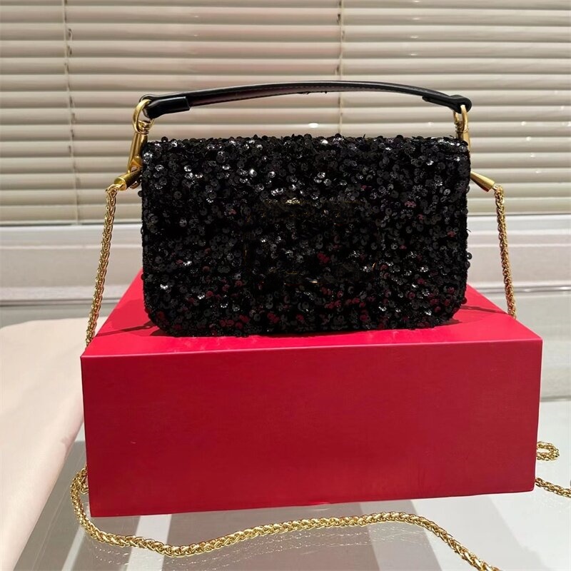 Woman Beading Sequin Bags designer hot woman handbag crossbody bag single shoulder purse Glittering Shining 2 size 10A