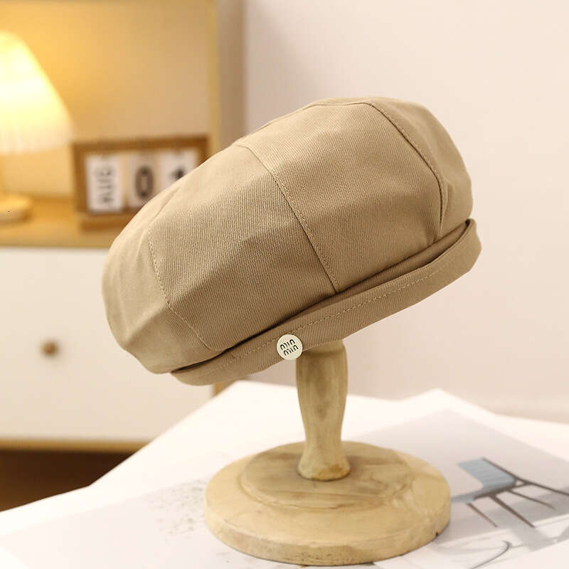 Beret Women's Spring and Autumn 2024 New Ins Painter Show Face Small Octagonal Hat Big Headcircumference