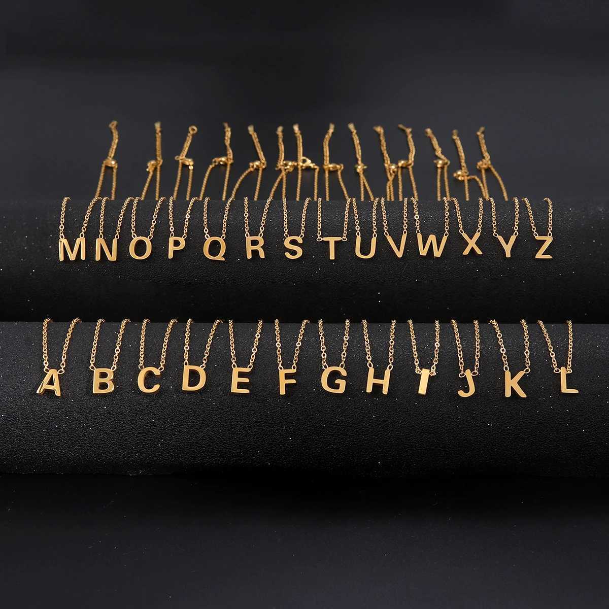 Cazador Minimalist Initial A-Z Womens Alphabet Stainless Steel Necklace Jewelry Birthday Gift Wholesale W250318