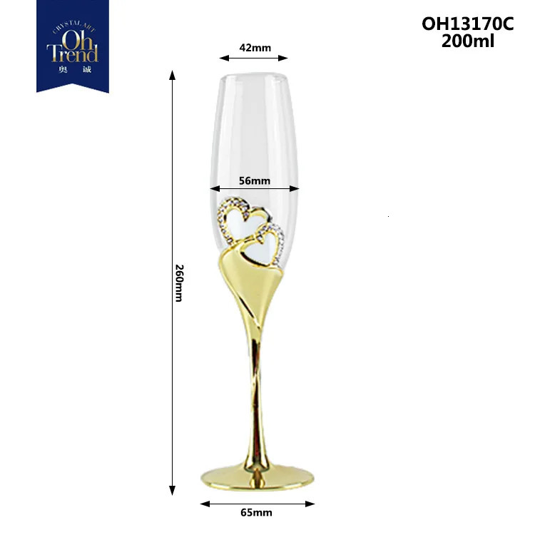 Crystal champagne glasses wedding goblets red wine glasses European household sparkling sweet wine glasses golden glasses 250317