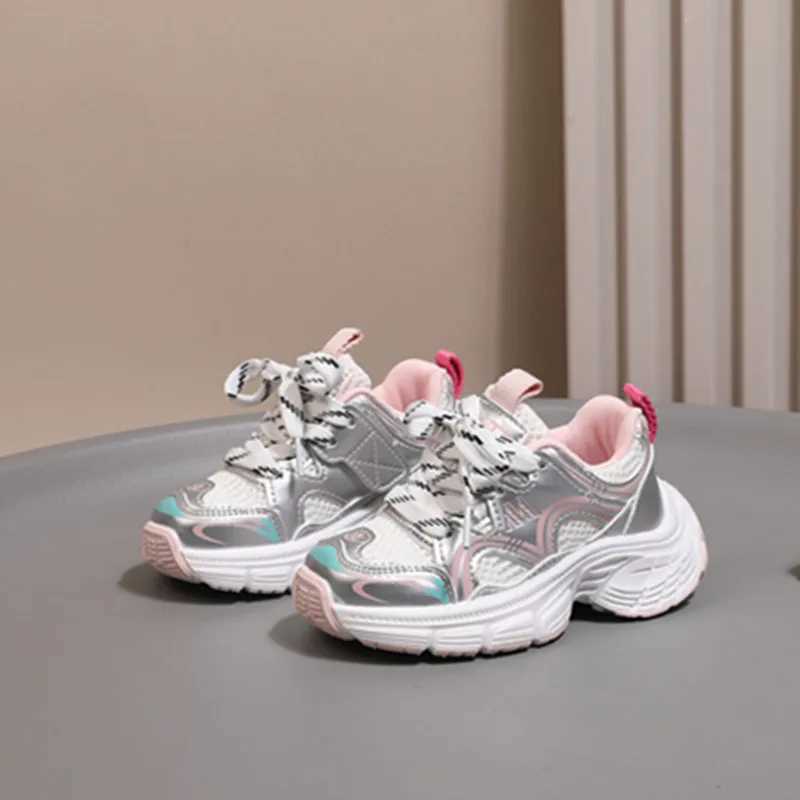2024 New Autumn Childrens Shoe Mesh Breathable Preschool Girls Sports Shoes Soft soled Fashionable Boys Sports Shoes W250318