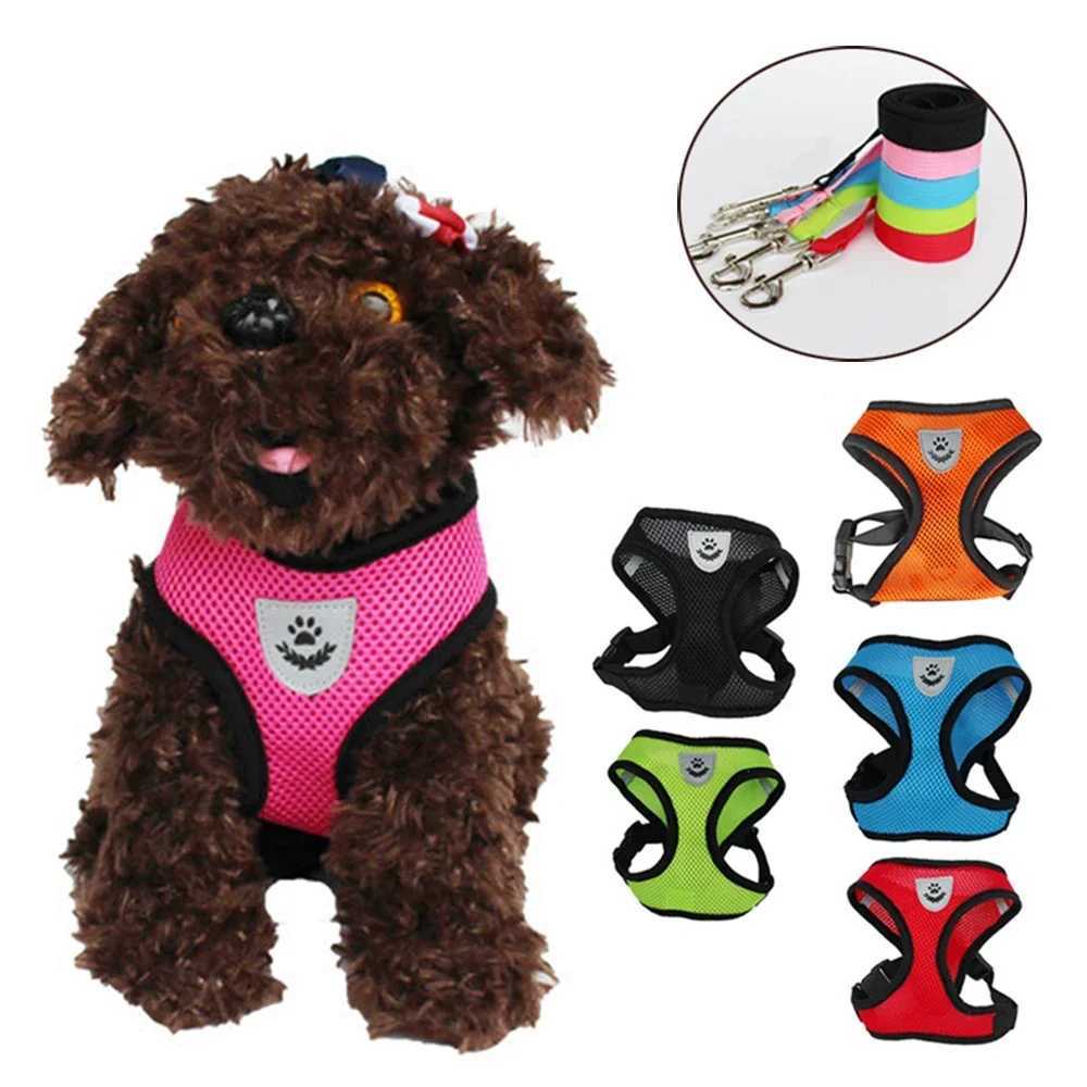Adjustable cat and dog harness vest dog walking lead harness dog collar polyester harness small to medium-sized dog and cat accessoriesT250318