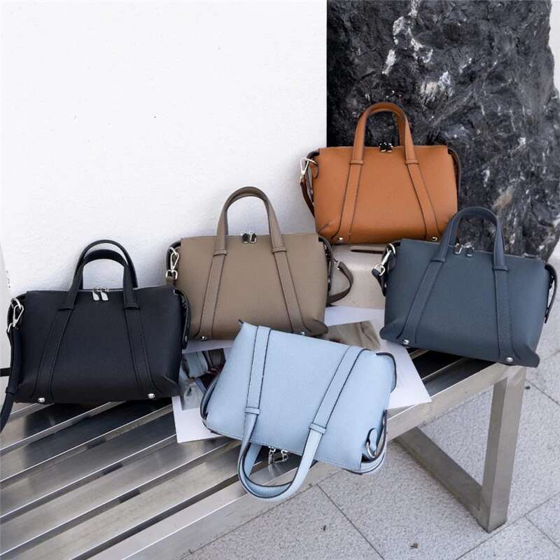 Burminsa Cowhide Genuine Leather Pillow Shoulder Bags For Women 2025 Designer Crossbody Satchel Top Handle Work Handbags