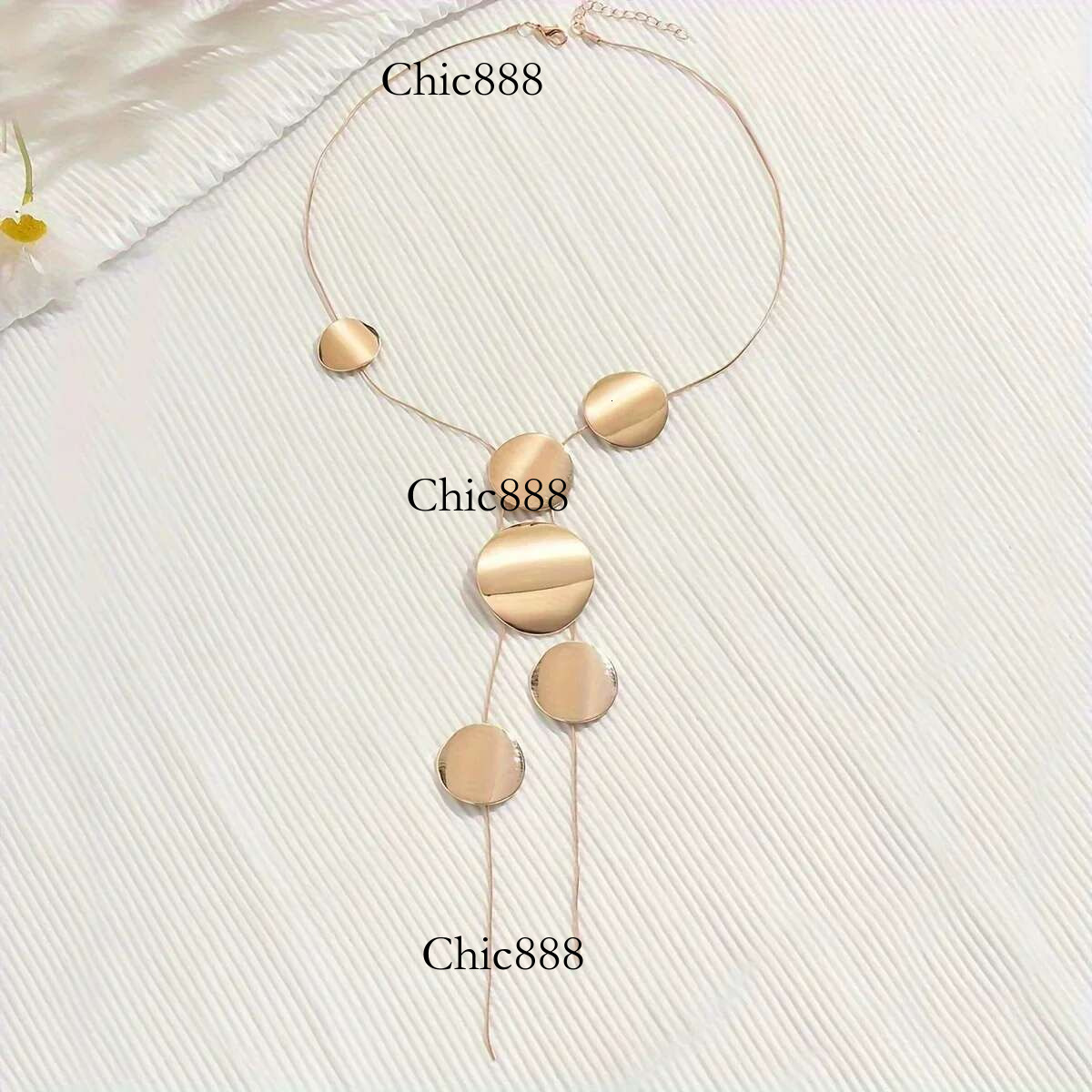 Vintage Gold Color Simple Europe and America Exaggerated Irregular Round Tassel Necklace Women's Party Jewelry Gift Accessories