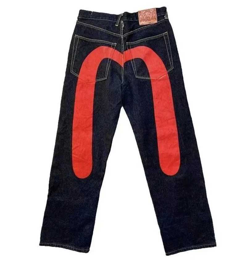Women Y2K Jeans 2024 New Retro Personalized Print Jeans Men Unisex Punk Hip Hop Gothic Loose Straight Jeans treet wearT250319