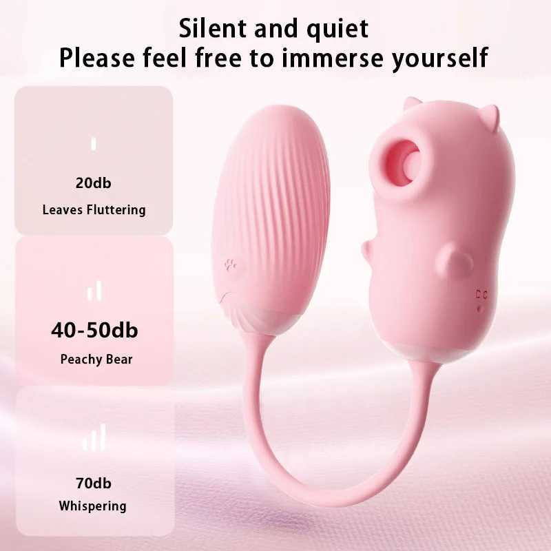 Application remote control 2-in-1 cute suction vibrator clitoral orgasm female sex toy USB charging vibrator g-point stimulation W250319