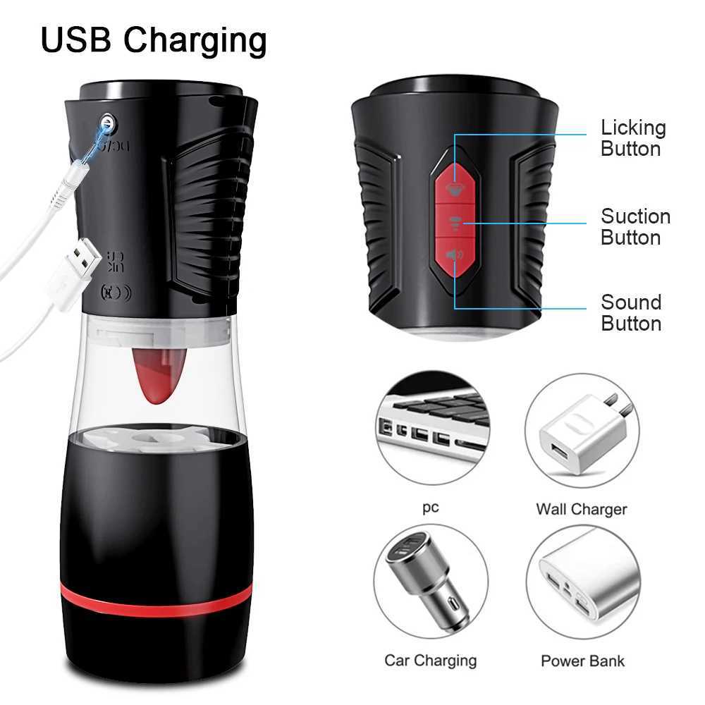 Automatic Male Masturbation Sucking Machine Vibration Tongue Licking Glance Stimulating Oral SexXJ250319