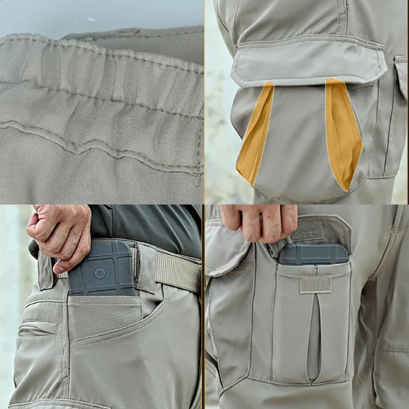 Outdoor casual pants mens tactical cargo Trouser multi pocket wearresistant workwear 2pc outdoor fishing and hiking men 250319