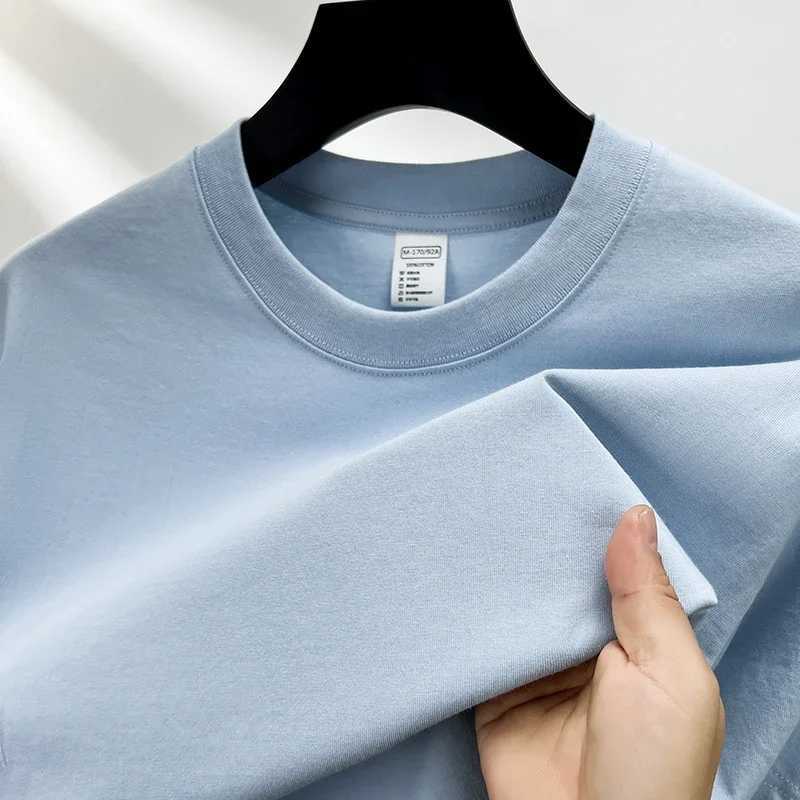 100% pure cotton summer high-end brand mens short sleeve round neck fashionable style half sleeved top breathable T-shirtT250318