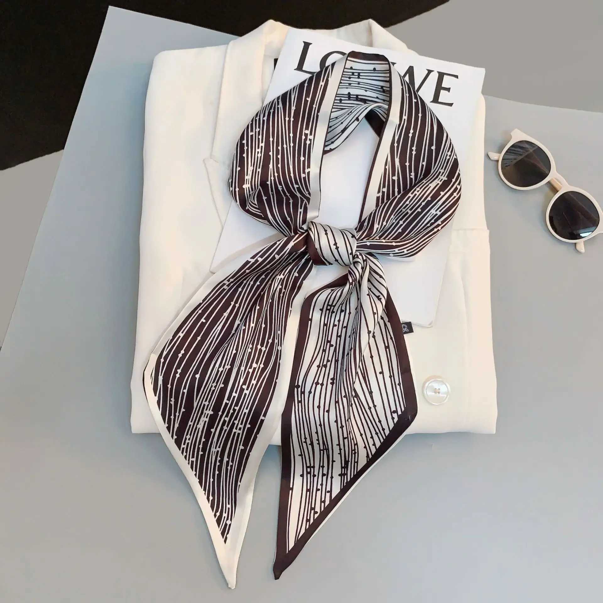 Vintage horse print long headband used for Wensi hair accessories 2021 trend girl bow scarf strap X250319