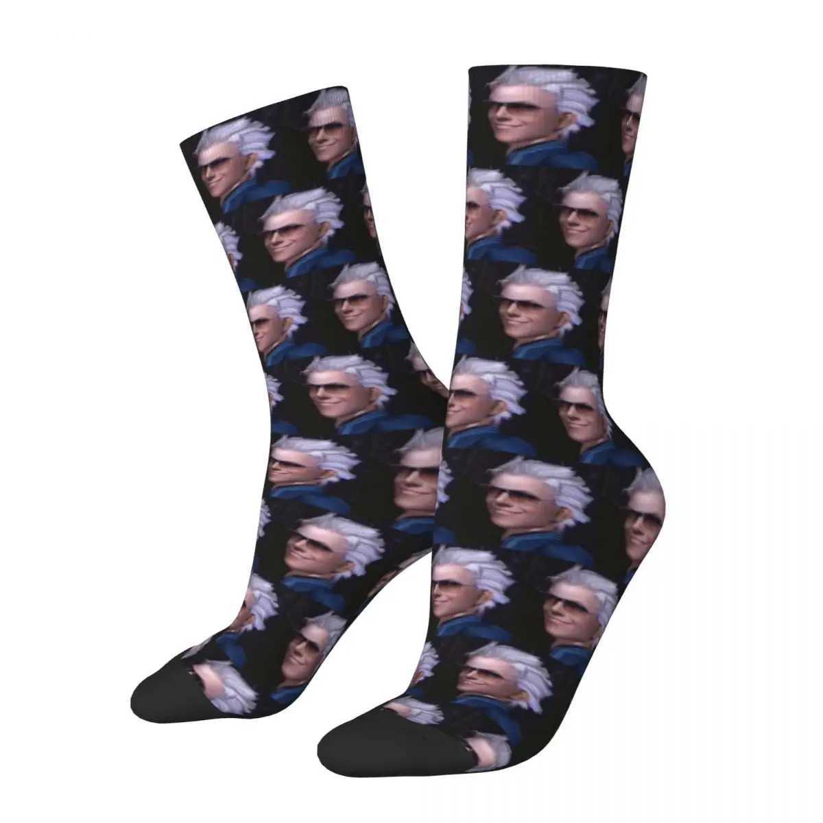 Vergil From The Devil May Cry Series Harajuku High Quality Socks for Four Seasons Mens Birthday Gifts Socks X250319