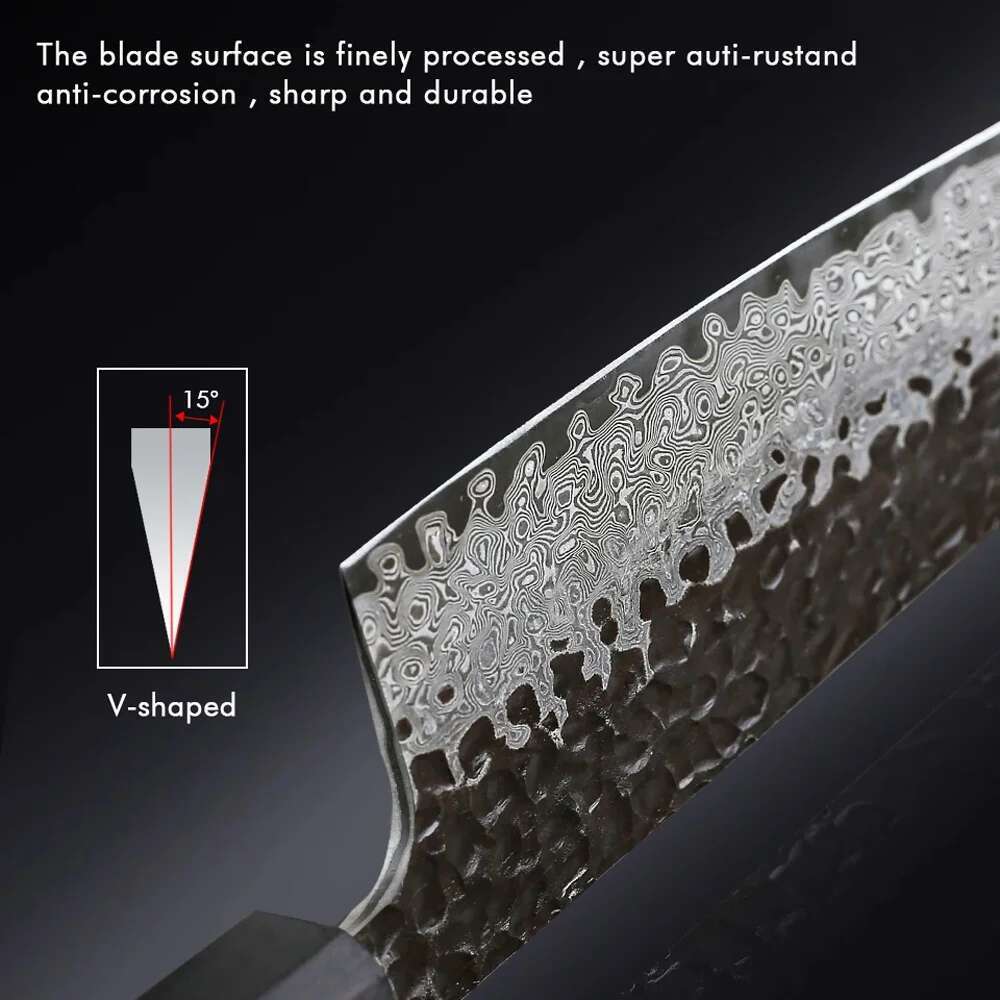 Japanese Kitchen Handmade Forged Damascus Steel Custom 8 Inch Chef Knife
