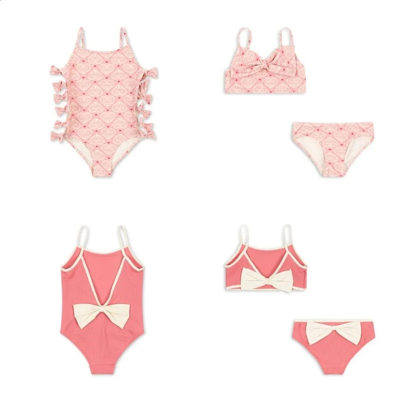Girl Swimwears Bow Love Baby Swimwear Kids Vacation Sunscreen Swimsuits Bikini Teen Swimsuit for Girls Bikinis Biquini Mayo 250319
