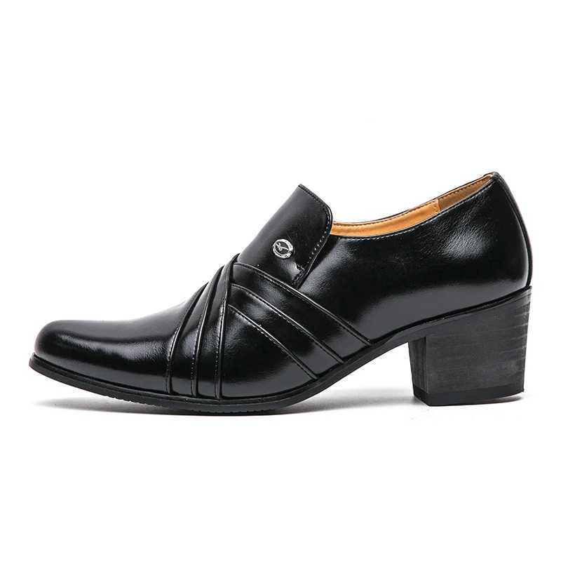 New Business Formal Oxford Shoes Mens Casual Wedding Office Party High Heels Classic Mens Shoes PU Leather Dress ShoesXJ250319