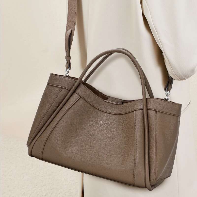 Aidrani Fashion Genuine Leather Women's Large Capacity Handbag Casual Multi Functional Cowhide One Shoulder Crossbody Bag