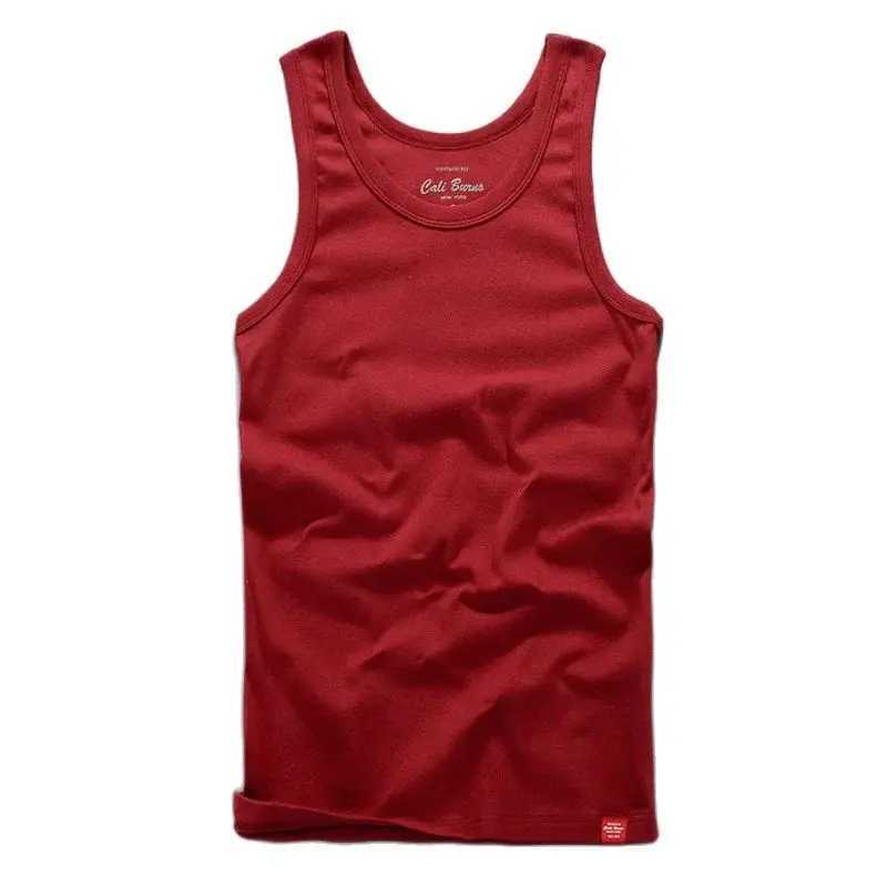 2023 Mens Summer Fashion Japan Style Cotton Solid Color Round Neck Sleeveless Sport Running Vest Male Casual Minimalism Tank TopsT250318