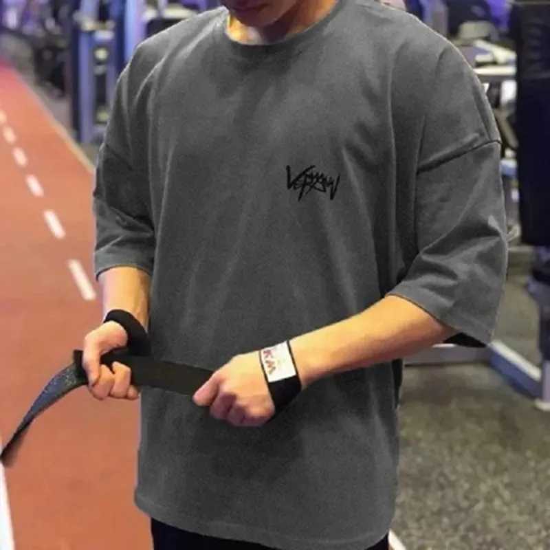 Summer new fitness sports T-shirt ultra-fine cotton T-shirt training running gym mens T-shirt collar womens short sleeved streetwearT250318