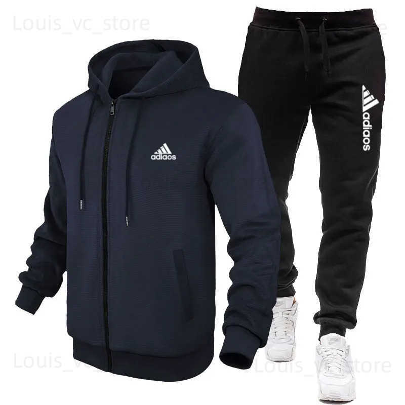 Men's Tracksuits 2025 New Mens Sportswear Spring Autumn Fashion Casual Hoodie Sweatshirt + Sweatpants 2 Sets Of Outdoor Running Mens Clothing T250319ETI1