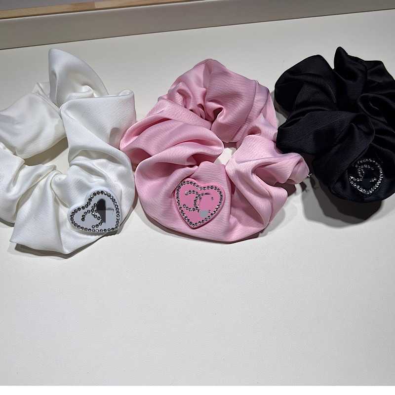 Hair Rubber Bands Girls Temperament Large Intestine Hair Ring Love Rhinestone Fragrant Wind Headband Accessories H250318