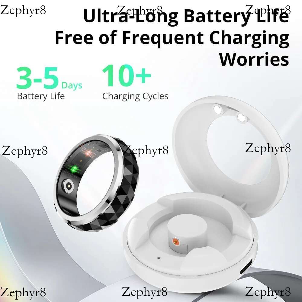 2025 New model 2024 COLMI R11 Smart Ring, Fidget Spinner Anxiety Relieve Ring with Charging Case for Men, Health Sleep Monitor, 5ATM Waterproof
