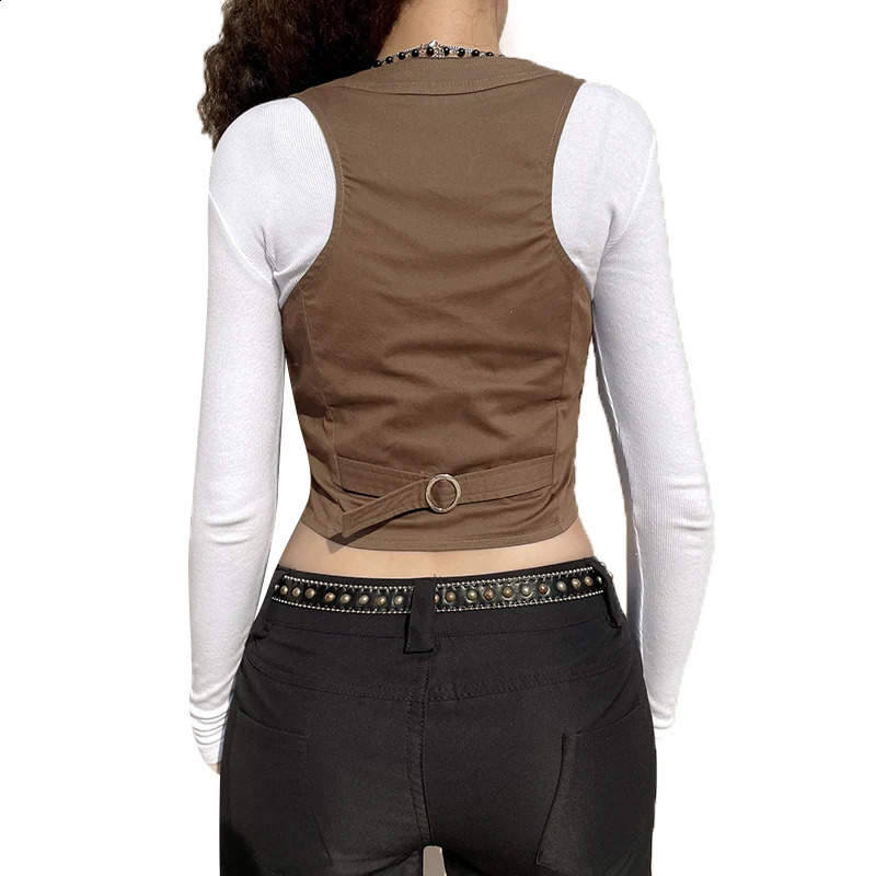 2023 Womens Dress Waist Coat Checkered Tank Top Autumn Evening Set Retro Steampunk Jacquard Jacket Punk Style Corset 250319