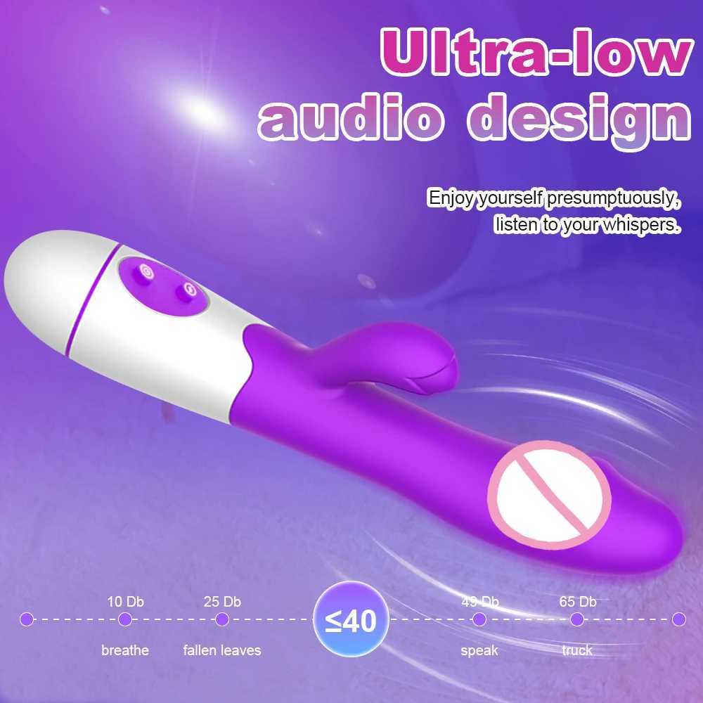 Rabbit Thrusting Vibrator Female G Spot Clitoris Vagin Stimulator Dildo AV Magic Wand Dual Vibrating Massager Sex Toys for Adult W250319