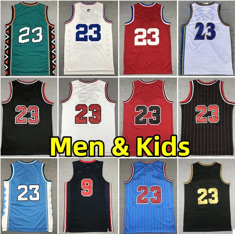 Stitched 23 Michael Retro Classics Basketball Jerseys Men Youth Kids Jersey 1997-98 Vintage vest Men adult children