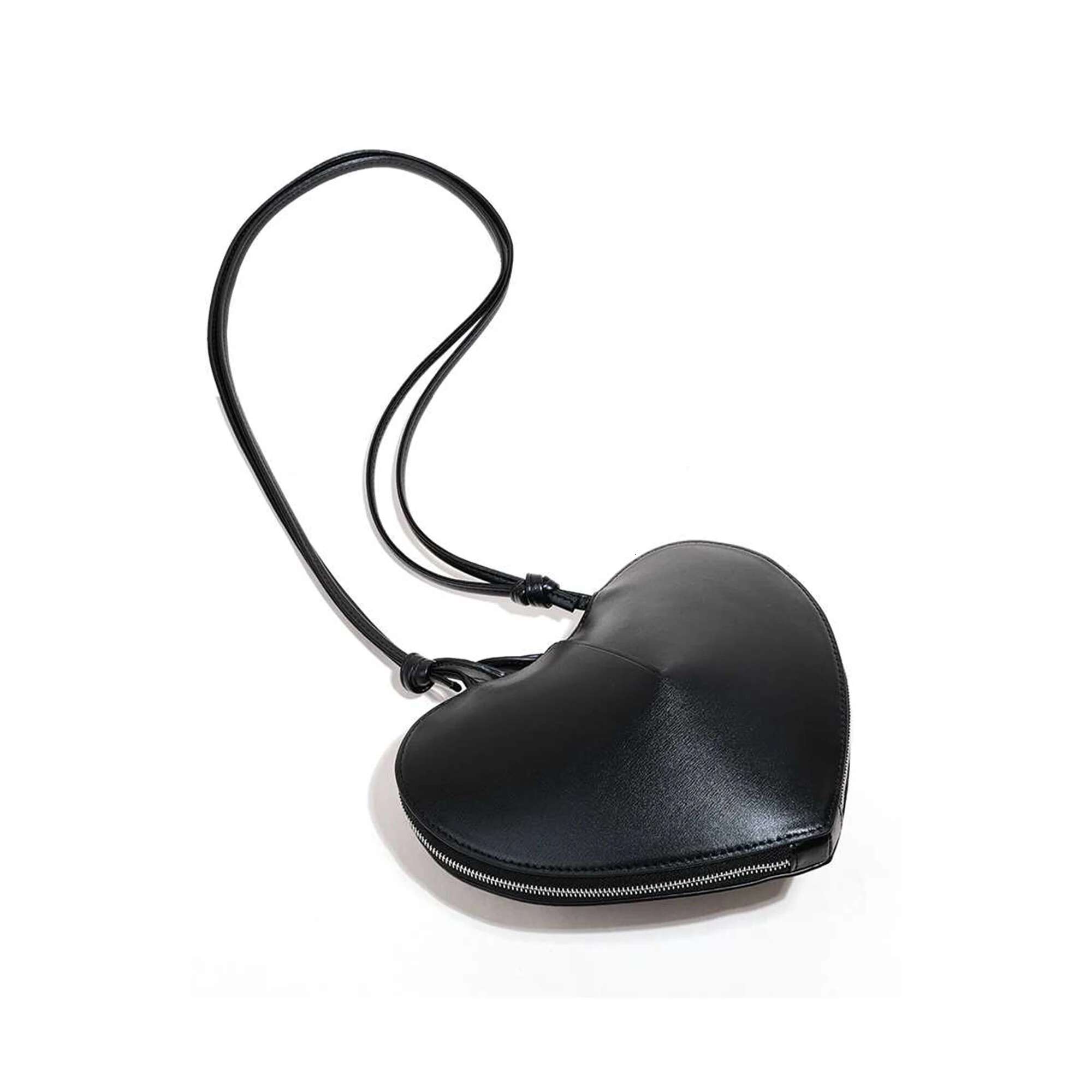 MABULA Fashion Peach Heart Shape Single Shoulder Genuine Leather Trendy Crossbody High Quality Brand Designer Cross Bag