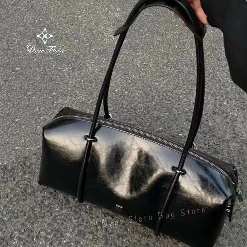 Y2k Women's Boston Pillow Handbag Spicy Girl Fashion Motorcycle Shoulder Bags Vintage Large Capacity Tote Bag