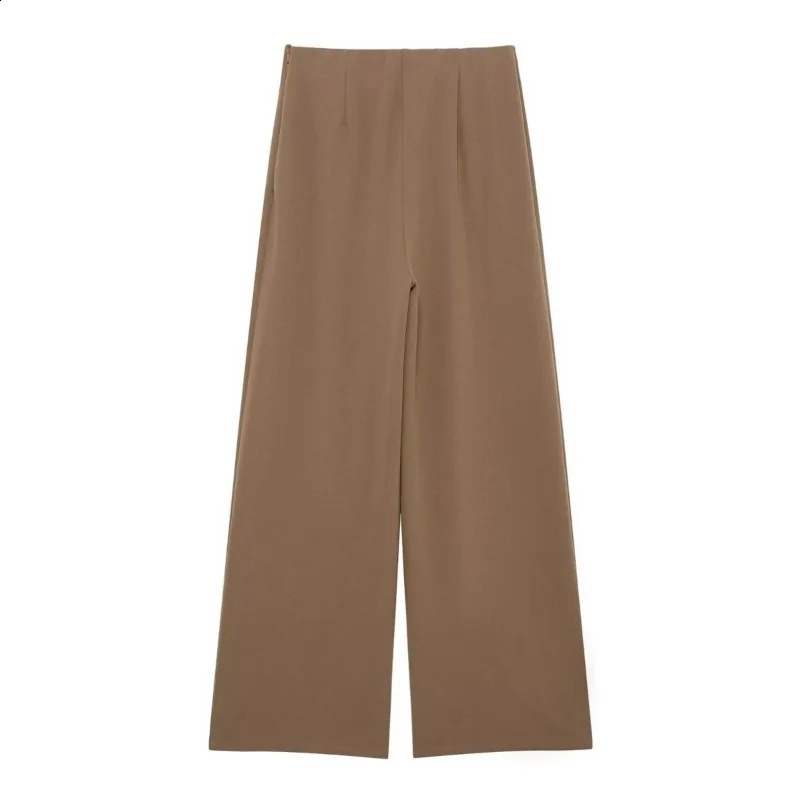 HipBeam Button Trouser Womens Spring Casual Simple Pants Retro Wide Leg 250318
