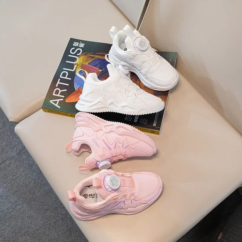 Pink and White Dad Shoes for Baby Fashion Children Comfortable Breathable Sneakers Non-slip School Casual Walking Footwear 250319