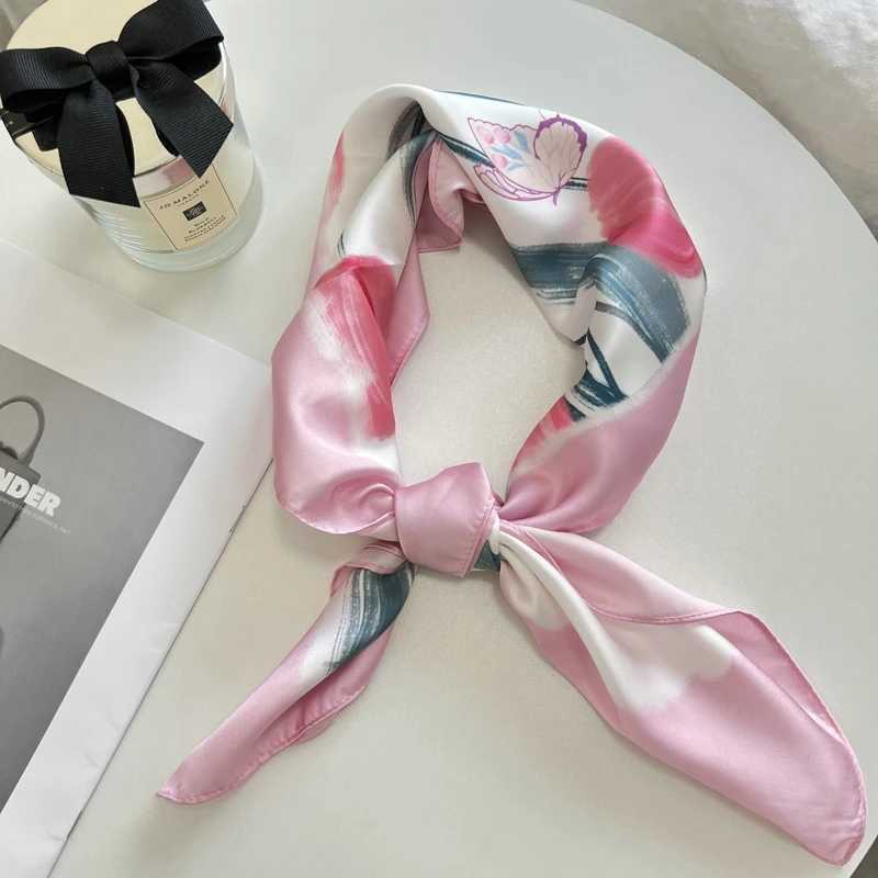 70cm silk satin scarf Fem square strap small shawl neck scarf X250319