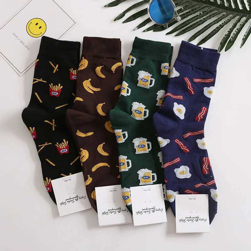 Harajuku happy socks Mens Funny Combed Cotton Dress Casual Crew Wedding Socks Colorful Novelty Skateboard Socks X2503191