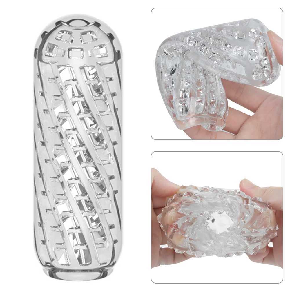 Transparent Male Masturbation Cup Pussy Vaginal for Men 18 Penis Pump Glans Sucking Delay Exercise Machine Sex ToyXJ250319