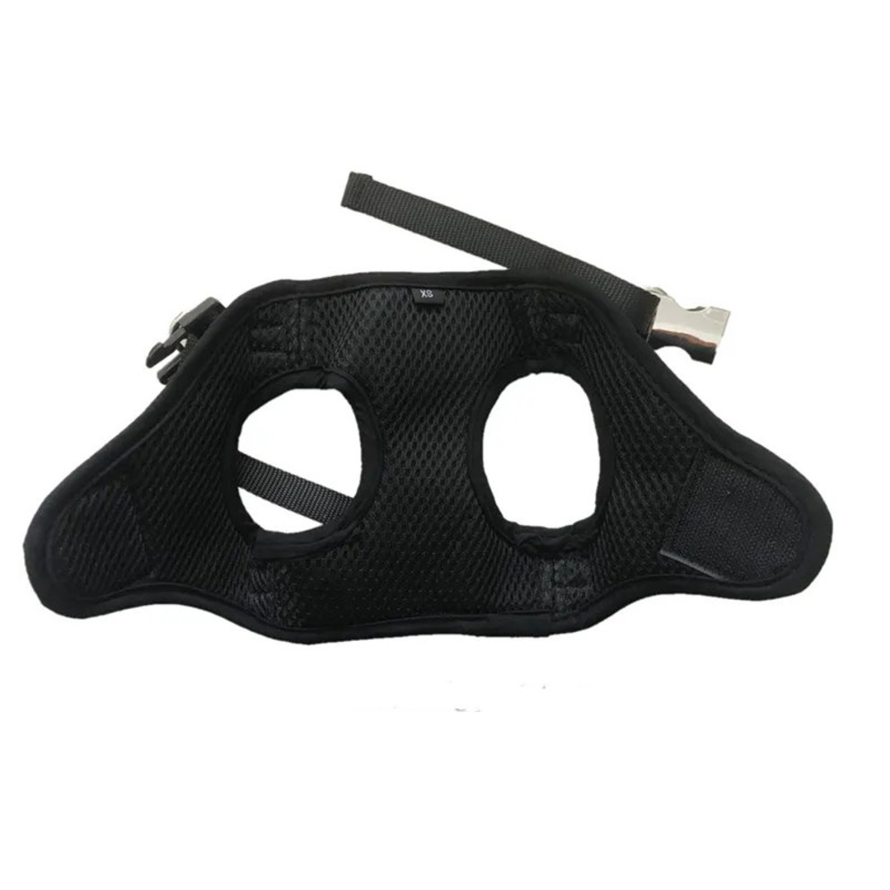 Designer Harnesses Leashes Set Soft Air Mesh Adjustable Pet Harness Pets Bandanas PU Leather Dog Collars for Small Dogs Cat French Bulldog Black XXL A