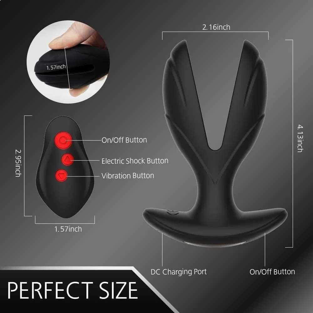 Electric shock pulse anal vibrator vibration extender plug prostate massager suitable for men women G-spot vibrator sex toy coupler W250319