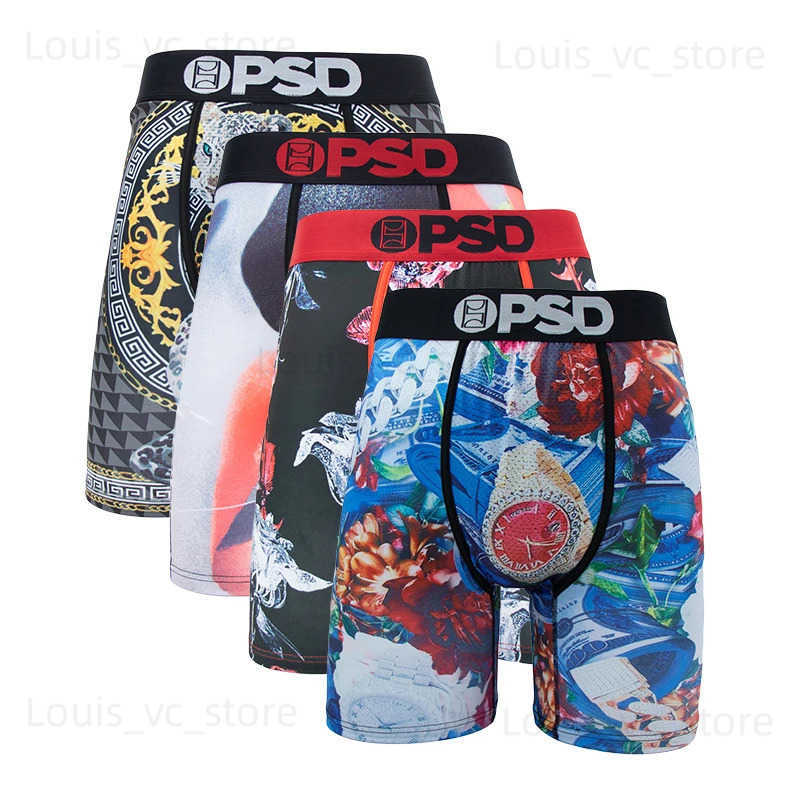 Underpants 4Pcs Sexy Men Underwear Boxer Shorts Print Boxershorts Panty Cueca Male Panties Lingerie Fashion Mens Underpants T250319NA0R